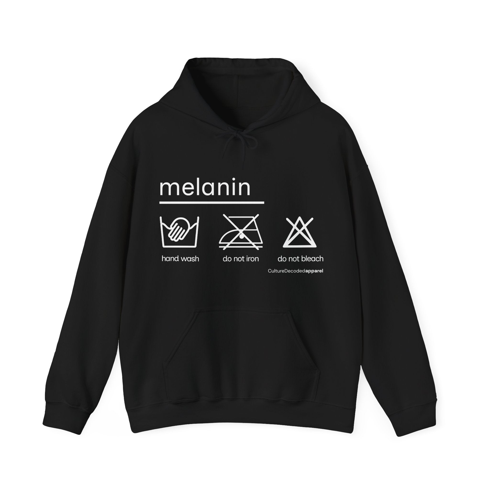 'melanin: hand wash only', Unisex Hooded Sweatshirt