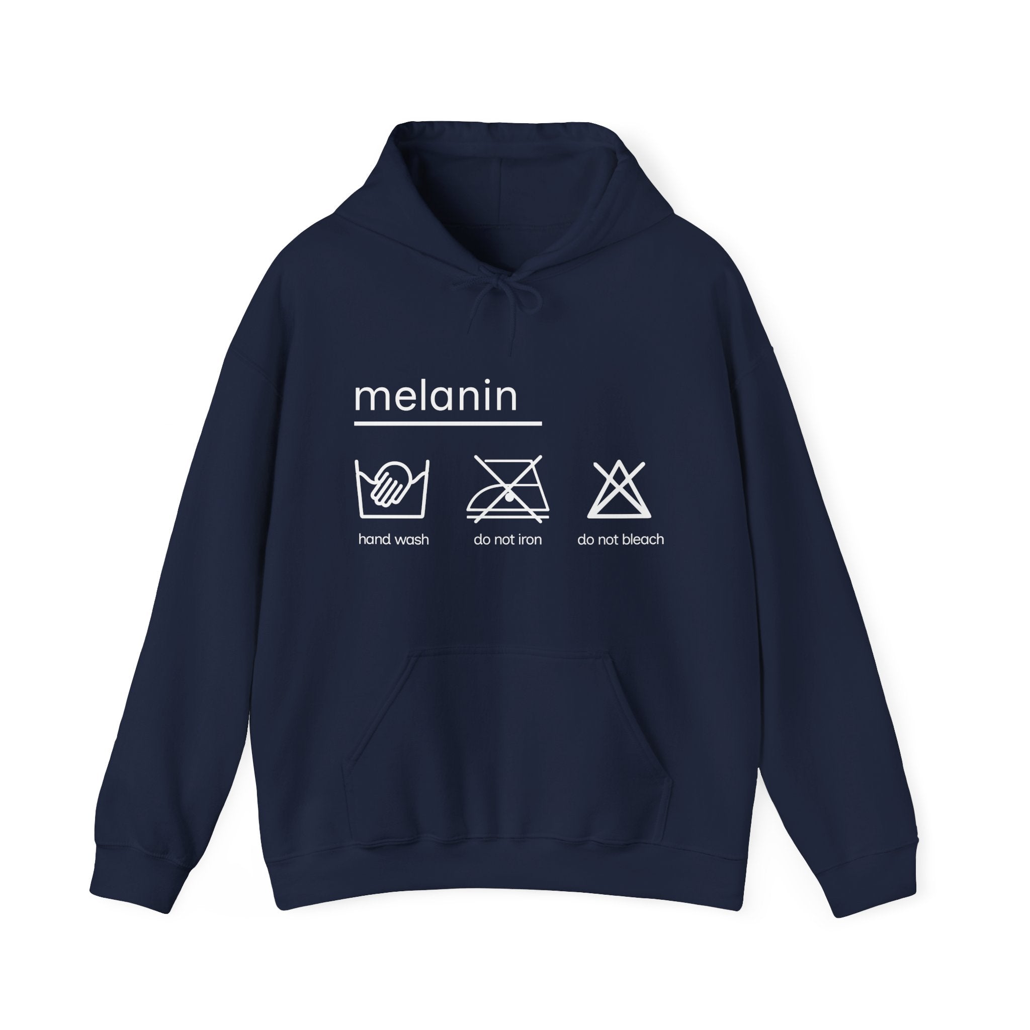 'melanin: hand wash only', Unisex Hooded Sweatshirt