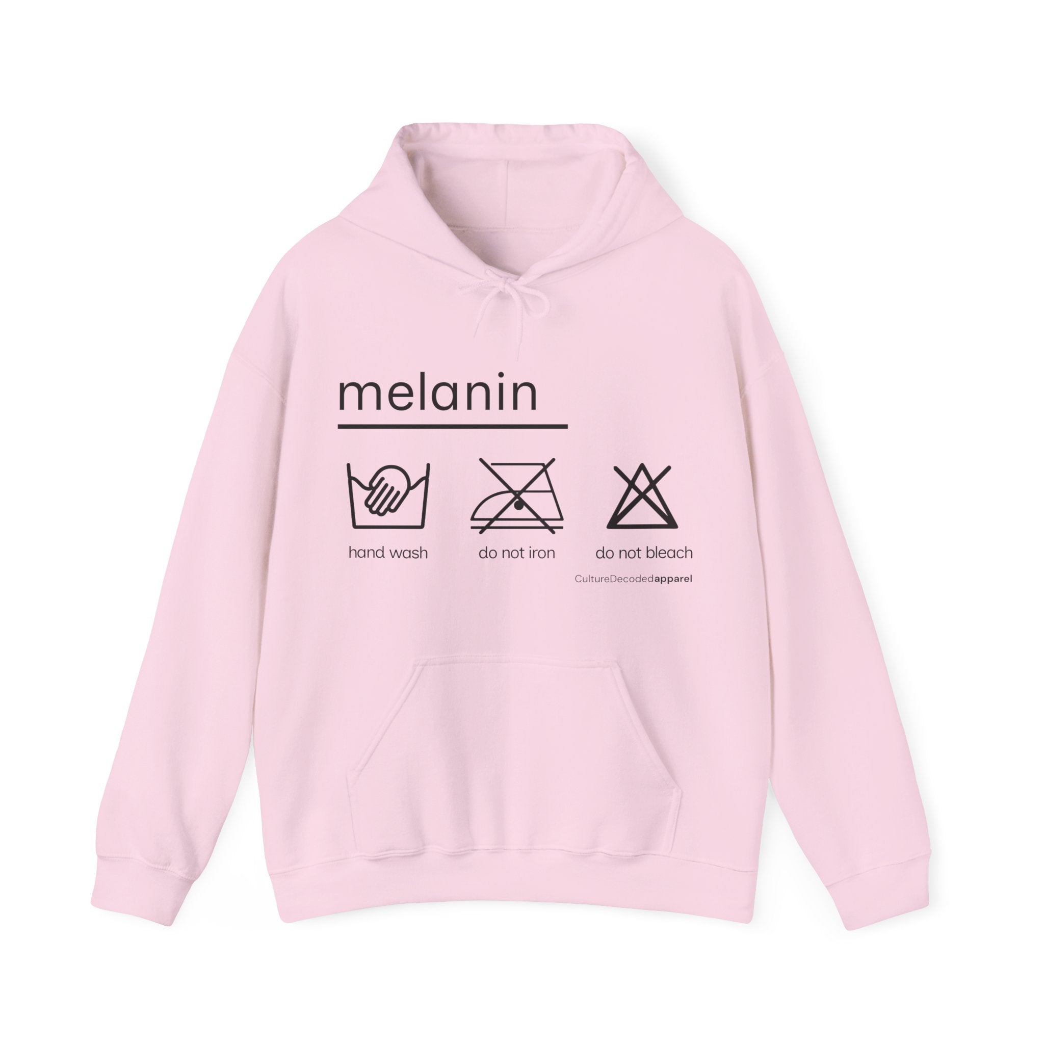 'melanin: hand wash only', Unisex Hooded Sweatshirt