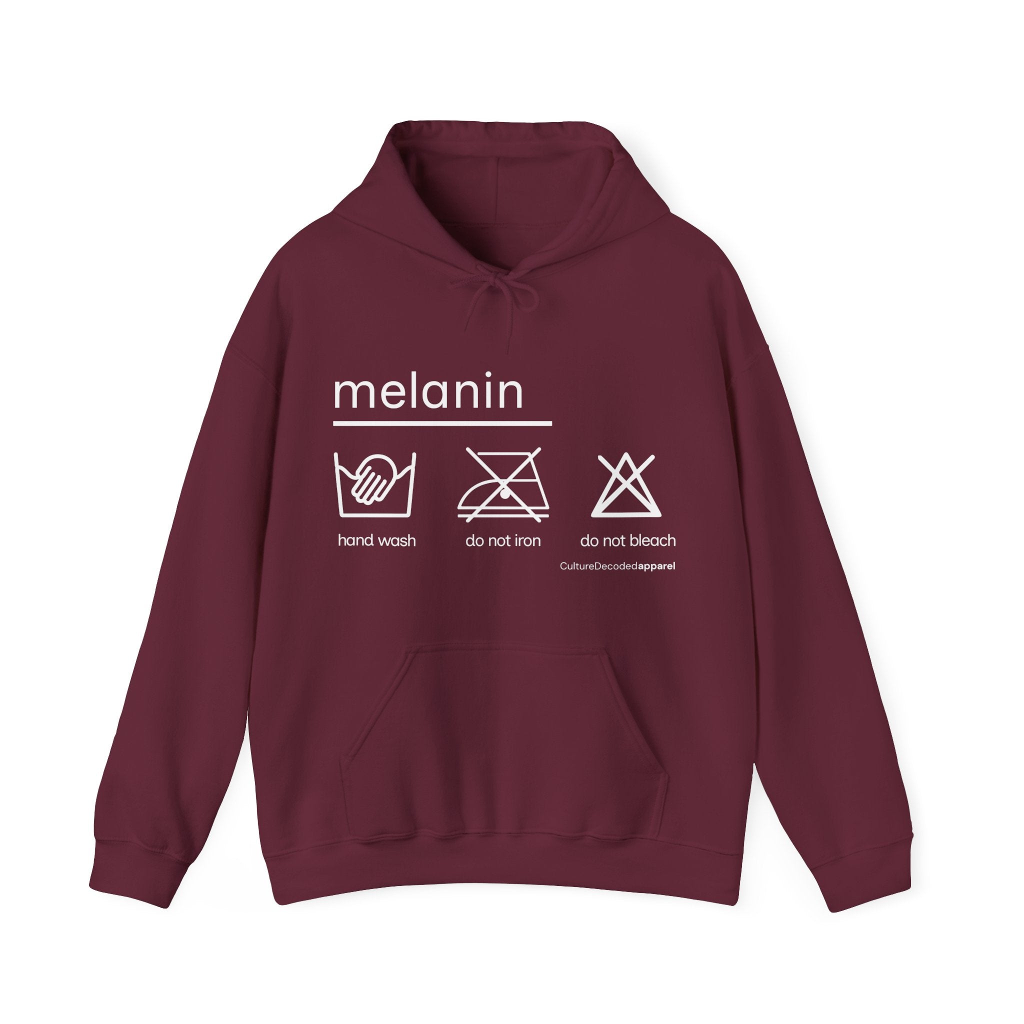 'melanin: hand wash only', Unisex Hooded Sweatshirt