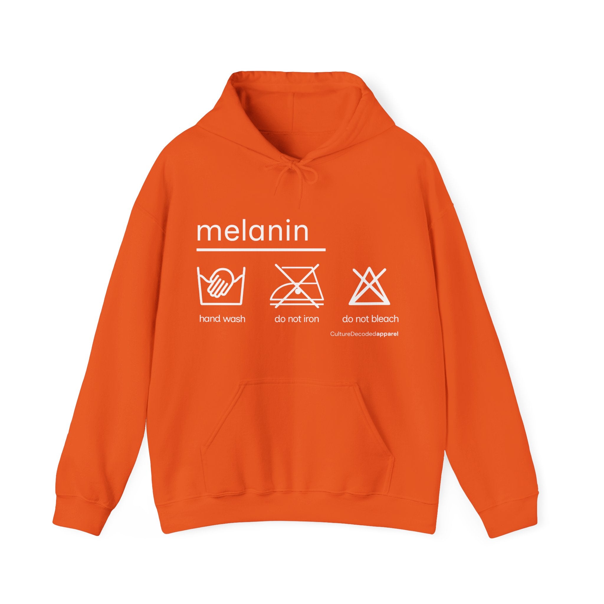 'melanin: hand wash only', Unisex Hooded Sweatshirt