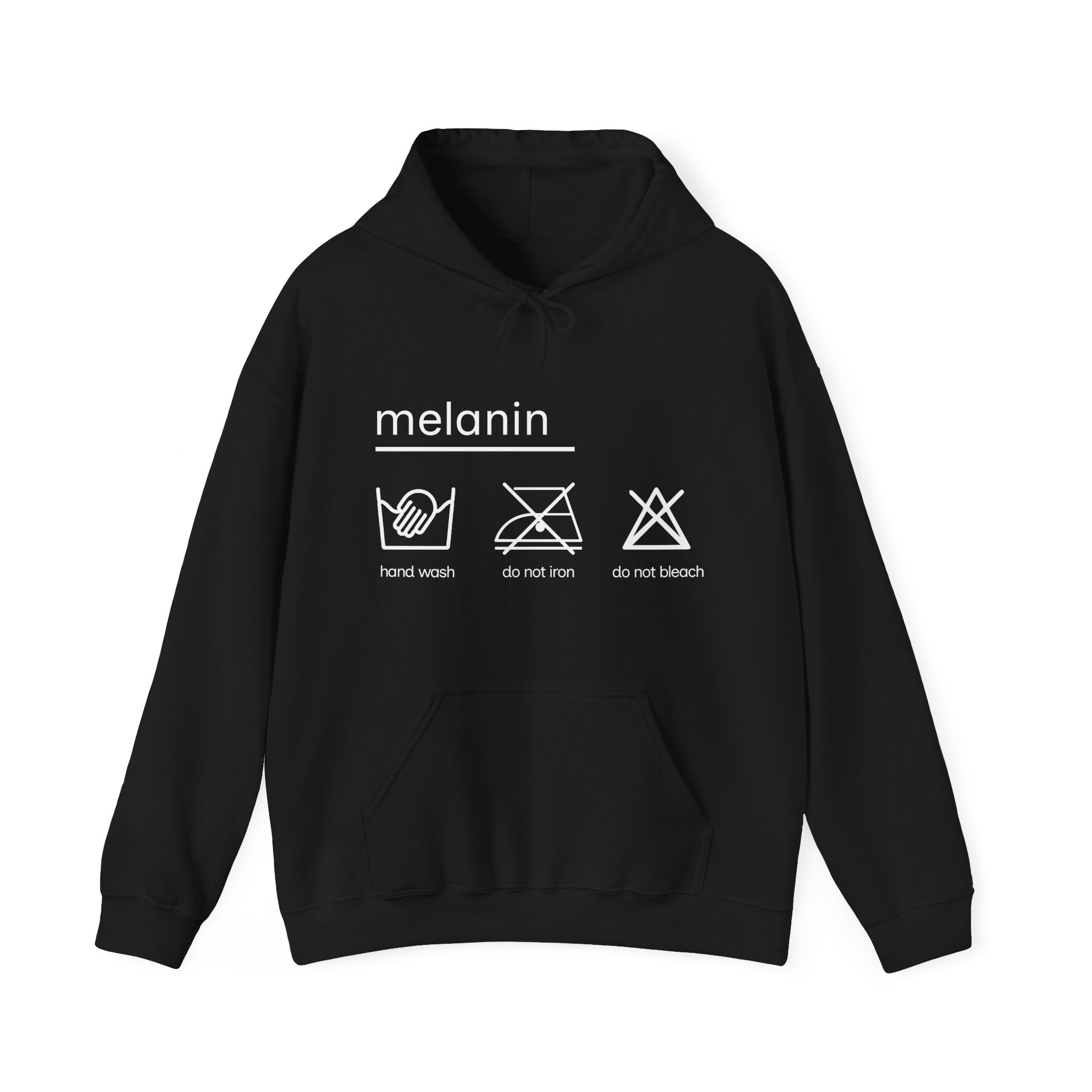 'melanin: hand wash only', Unisex Hooded Sweatshirt