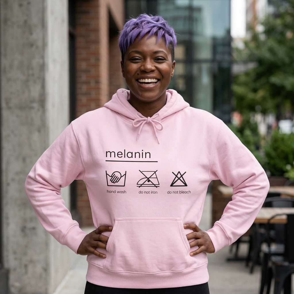 'melanin: hand wash only', Unisex Hooded Sweatshirt
