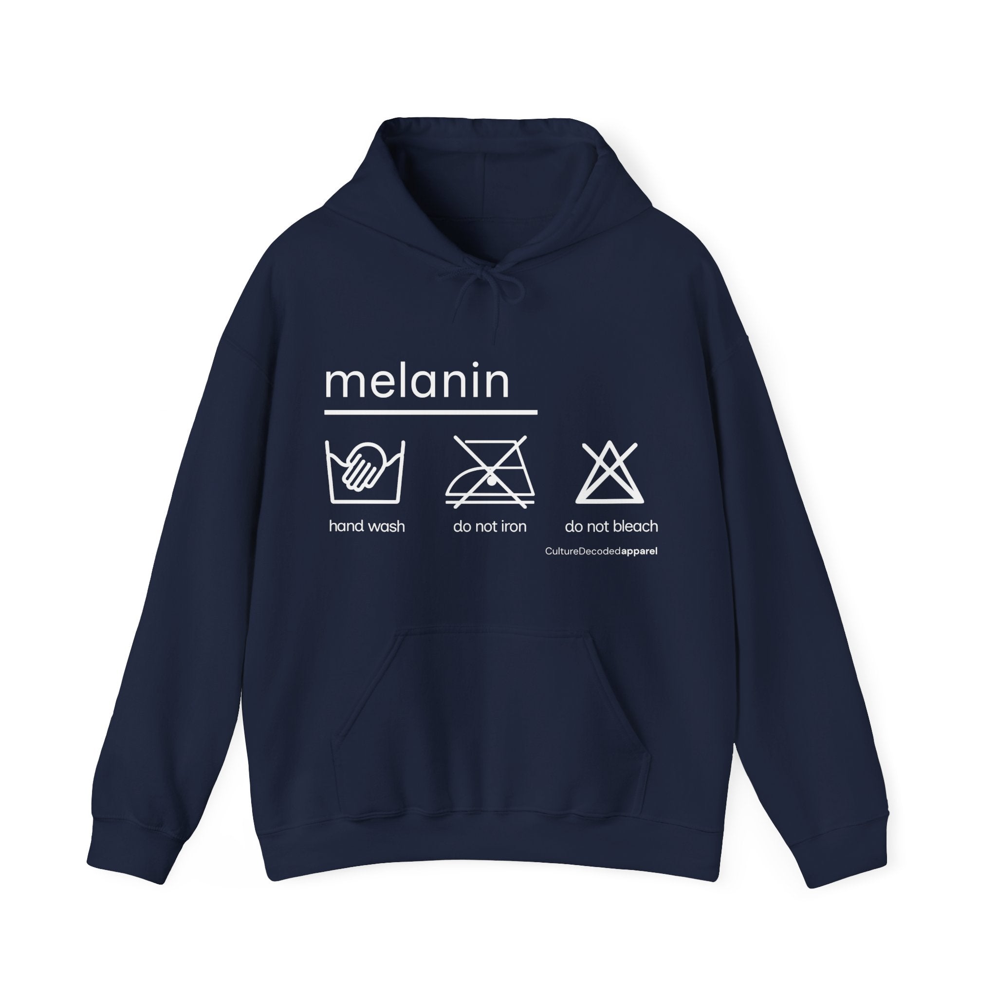'melanin: hand wash only', Unisex Hooded Sweatshirt
