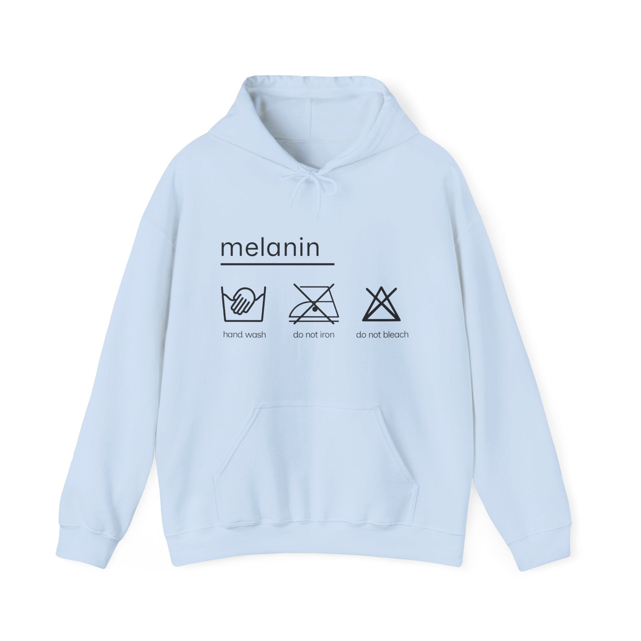 'melanin: hand wash only', Unisex Hooded Sweatshirt