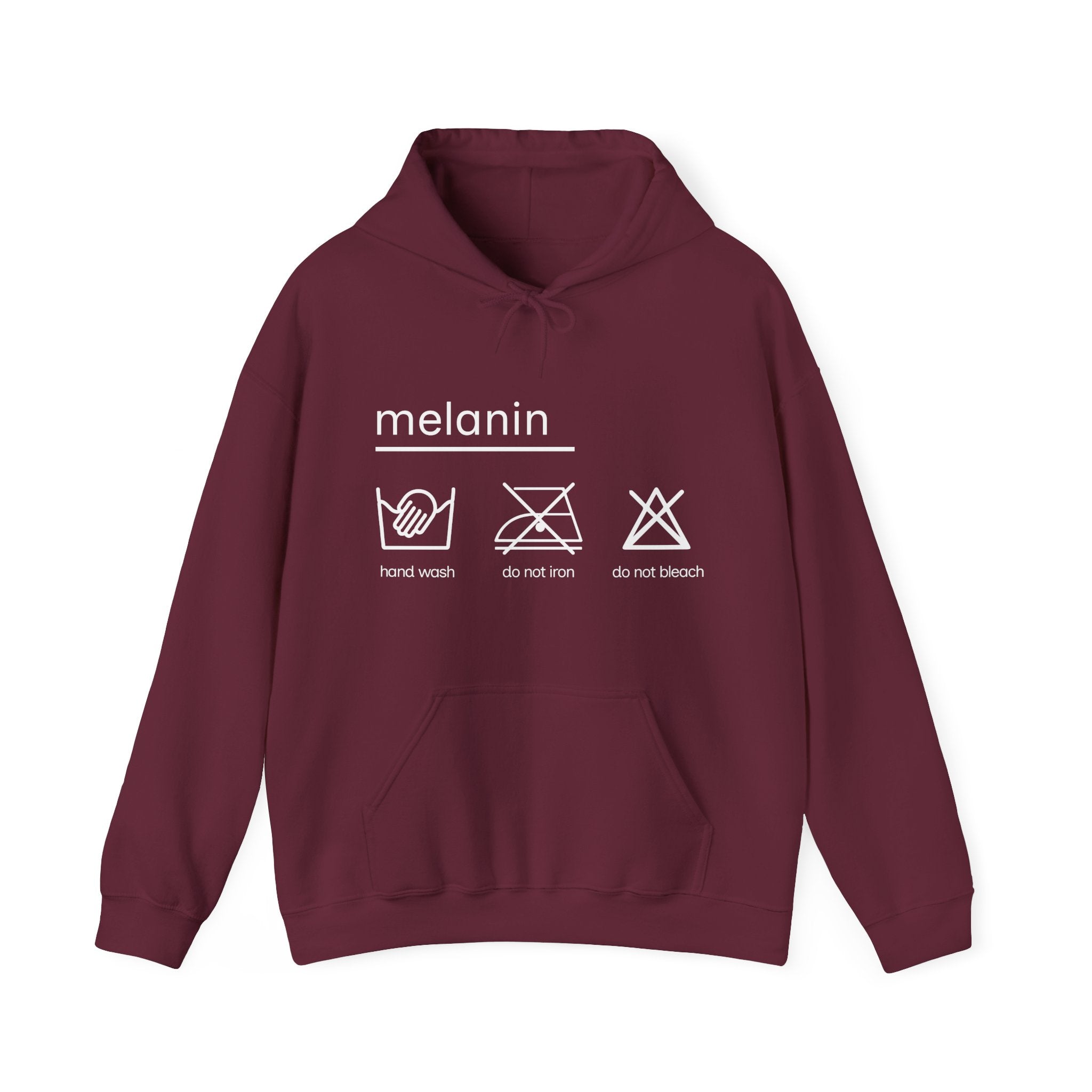 'melanin: hand wash only', Unisex Hooded Sweatshirt