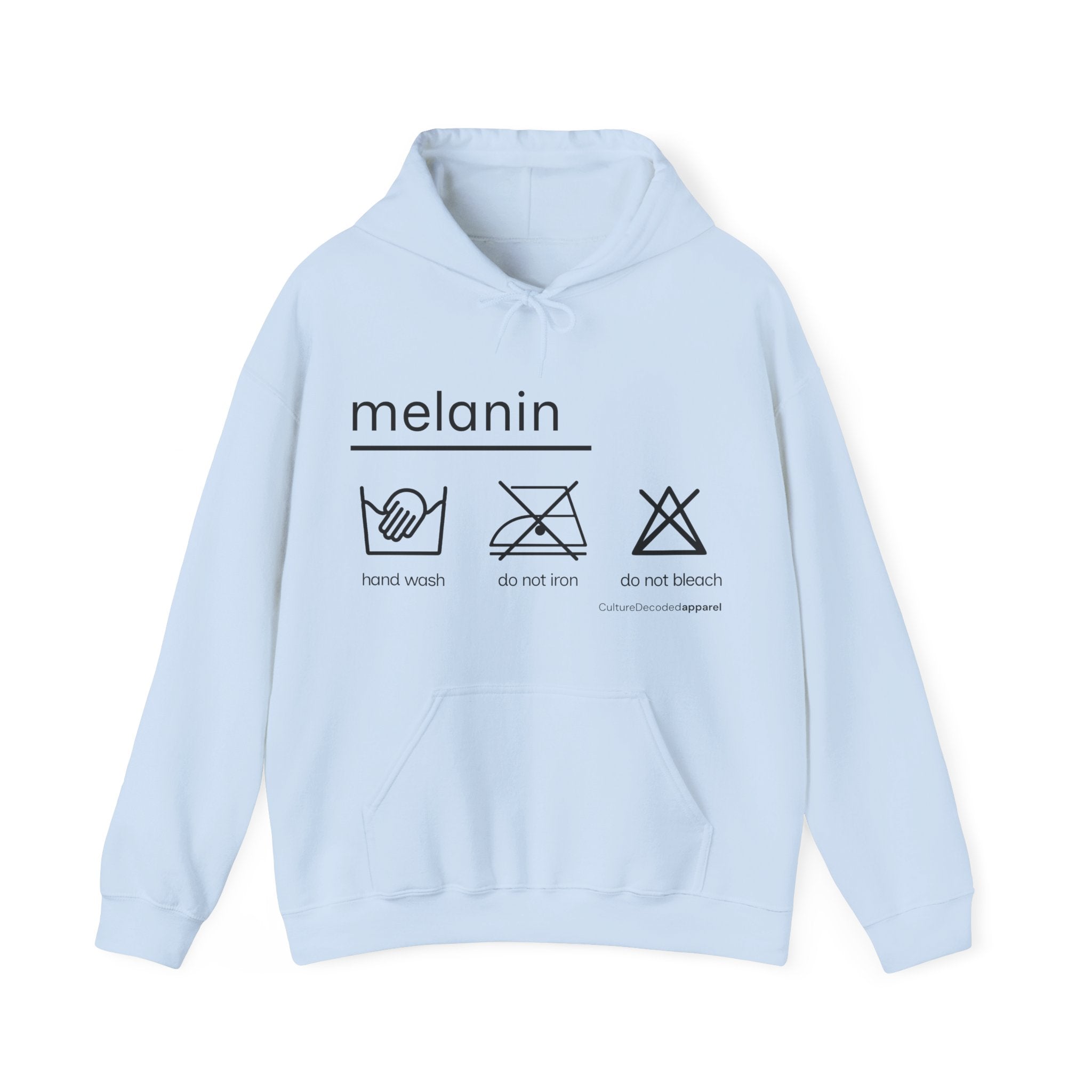 'melanin: hand wash only', Unisex Hooded Sweatshirt